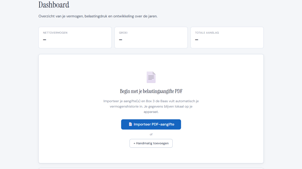 Dashboard & PDF Import